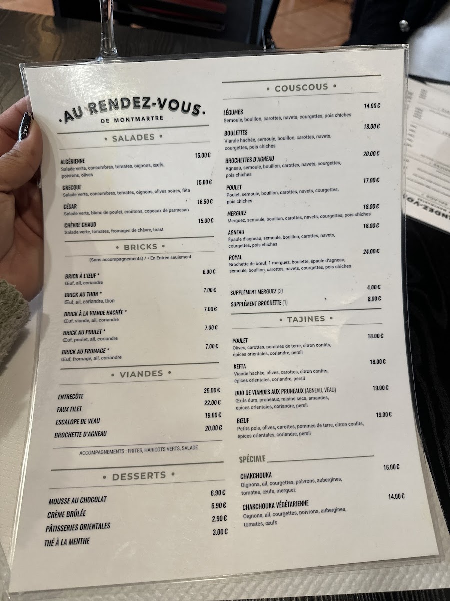 Menu Au Rendez-Vous De Montmartre-3
