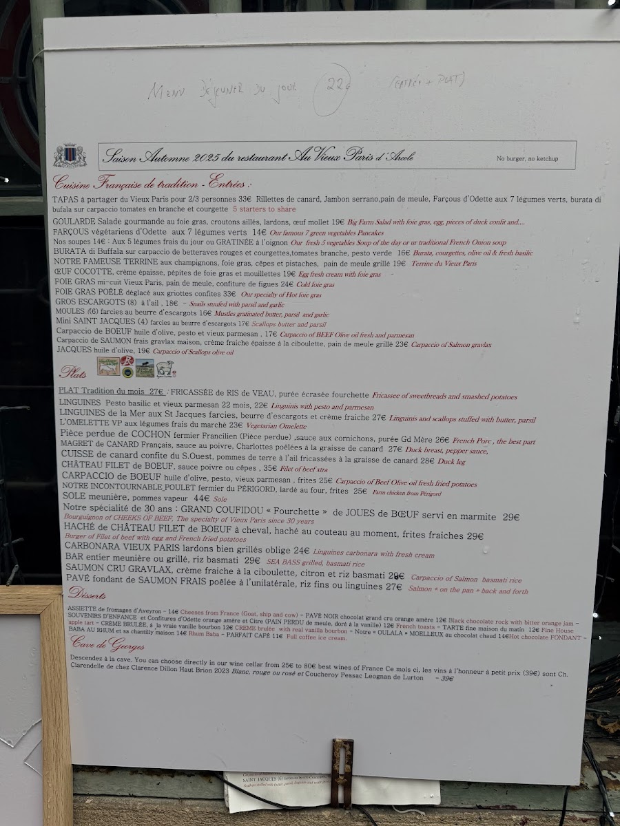 Menu Au Vieux Paris D'arcole-2