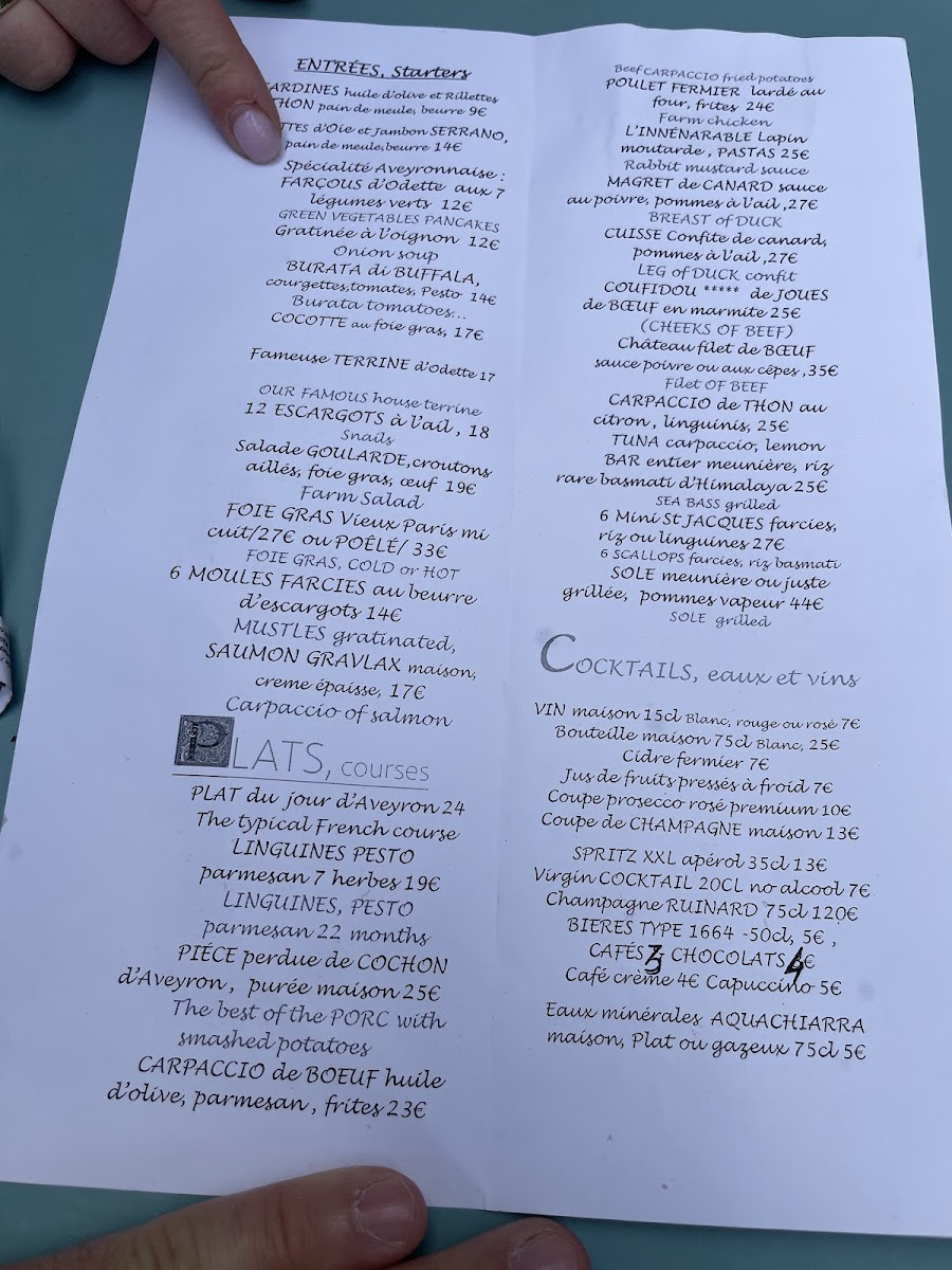 Menu Au Vieux Paris D'arcole-3