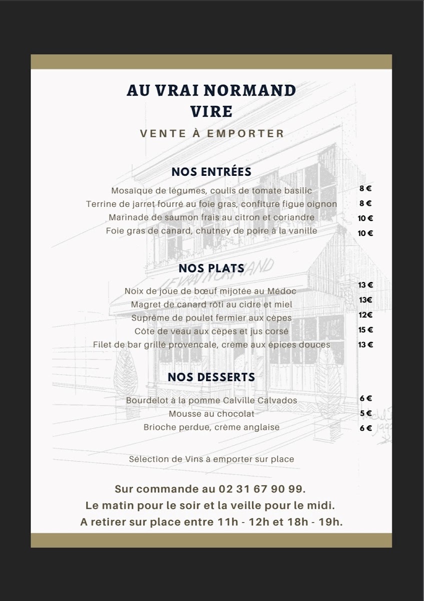 Menu Au Vrai Normand Vire-1