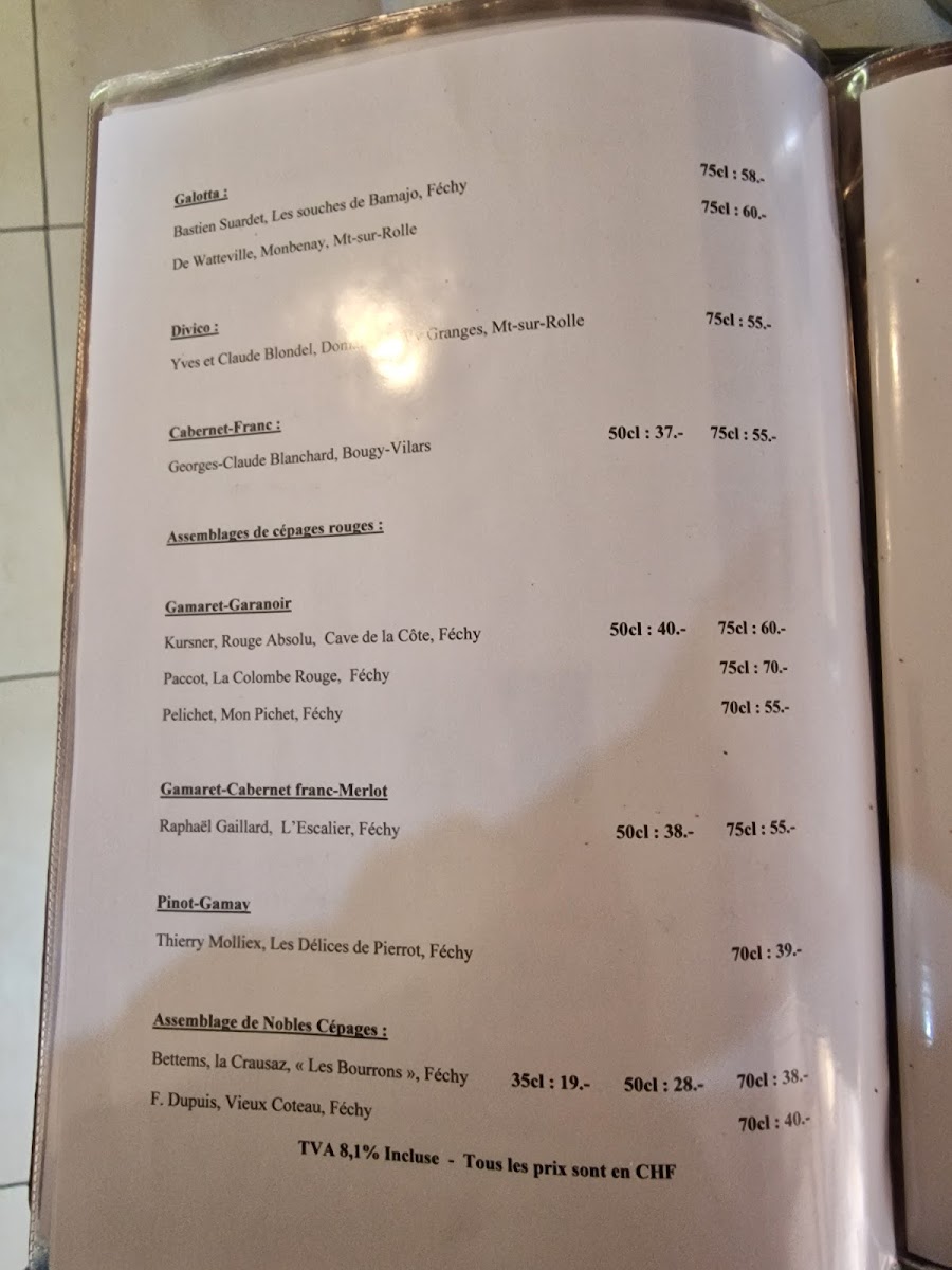 Menu Auberge Communale De Féchy-3