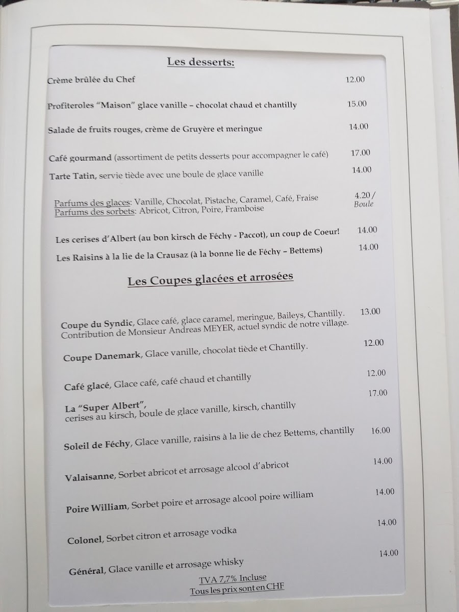 Menu Auberge Communale De Féchy-5