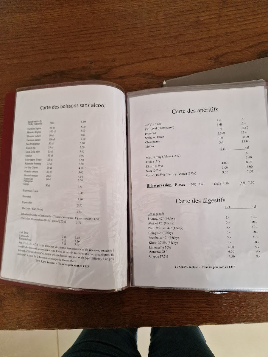Menu Auberge Communale De Féchy-6