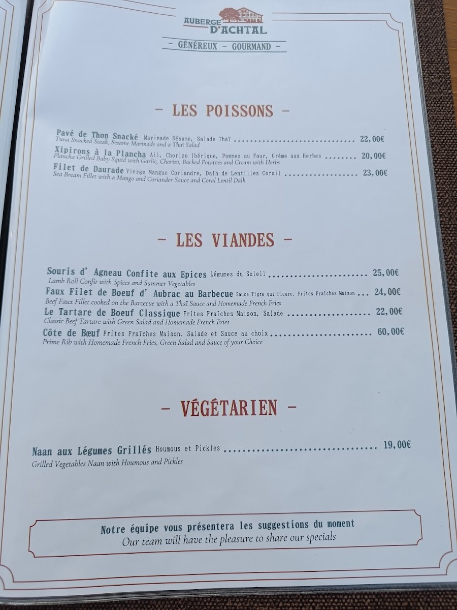 Menu Auberge D'achtal-2