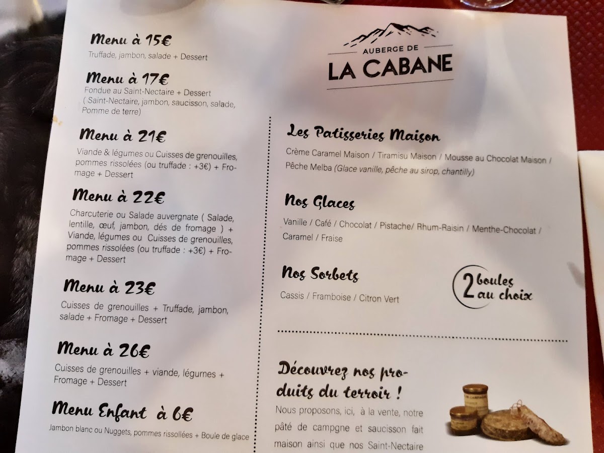 Menu Auberge De La Cabane-4