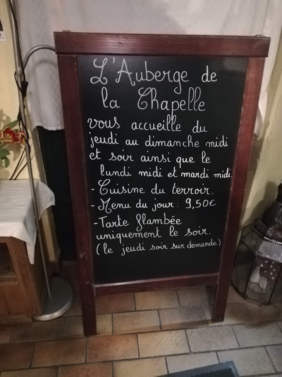 Menu Auberge De La Chapelle-10