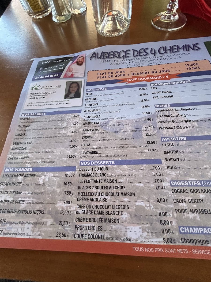 Menu Auberge Des 4 Chemins-1
