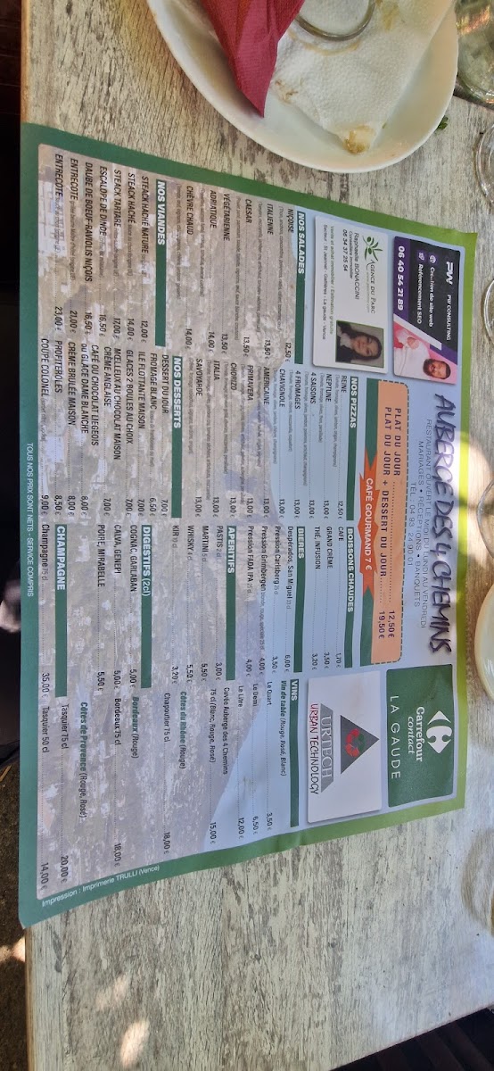 Menu Auberge Des 4 Chemins-10