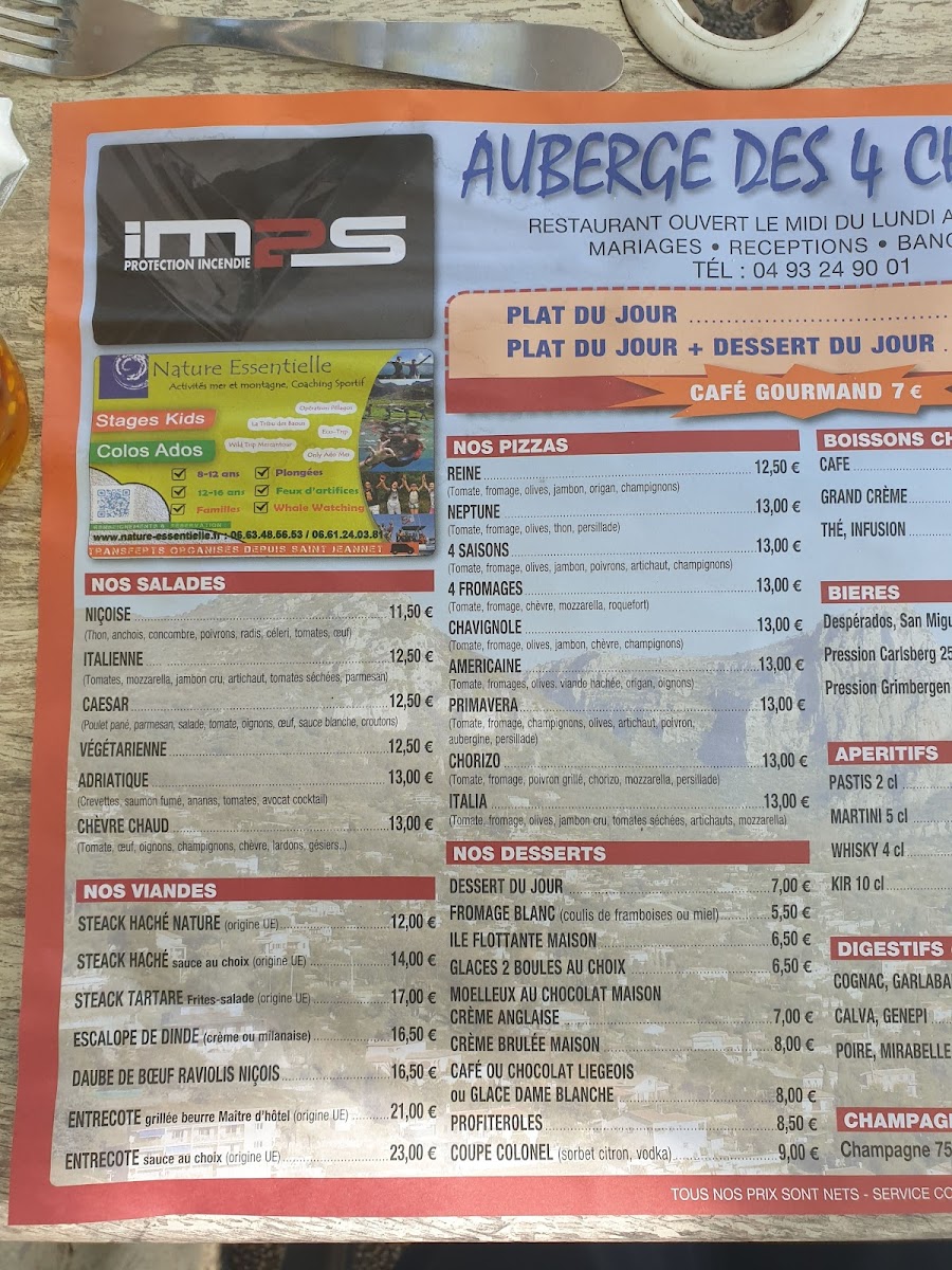 Menu Auberge Des 4 Chemins-2