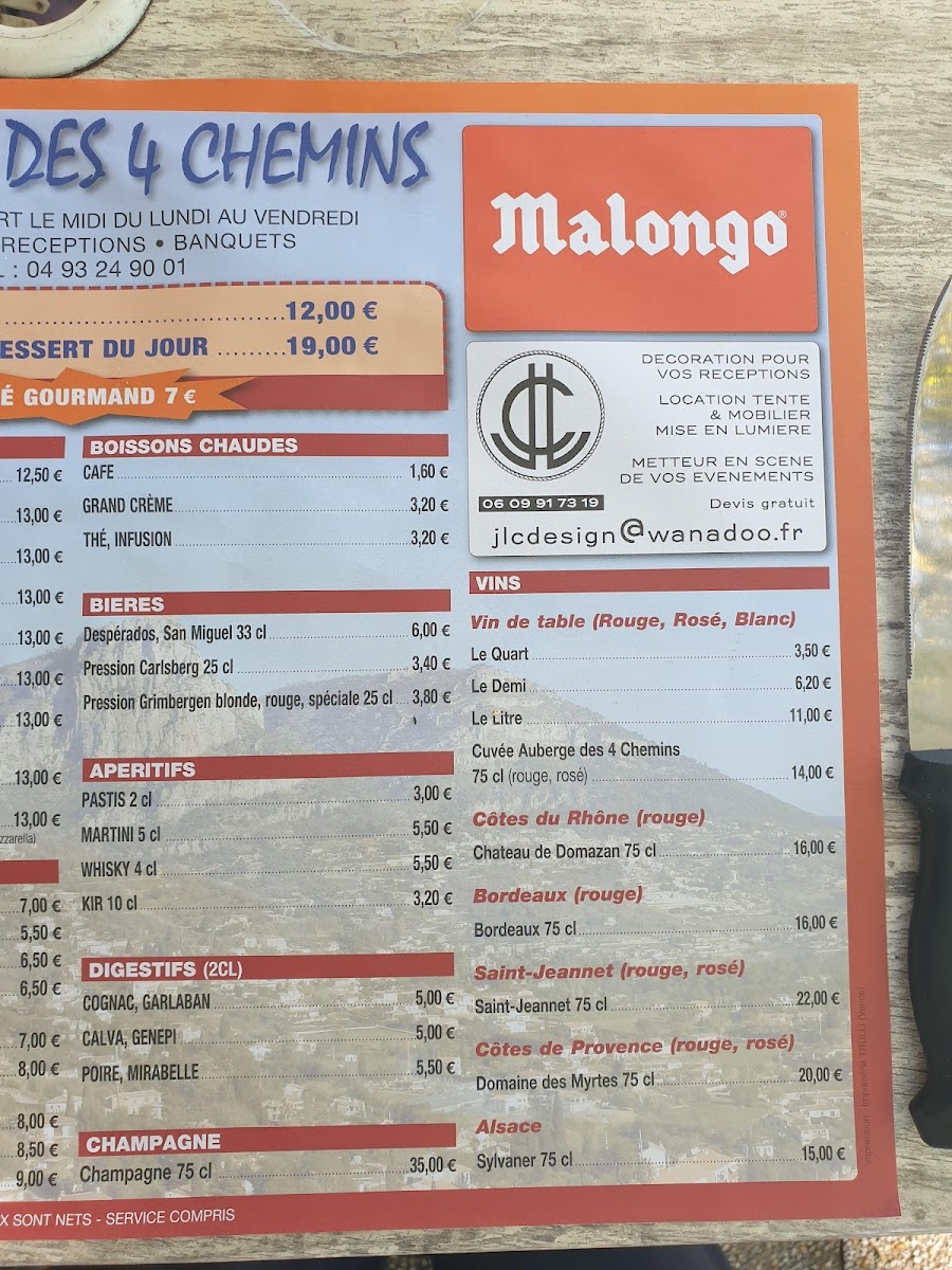 Menu Auberge Des 4 Chemins-3