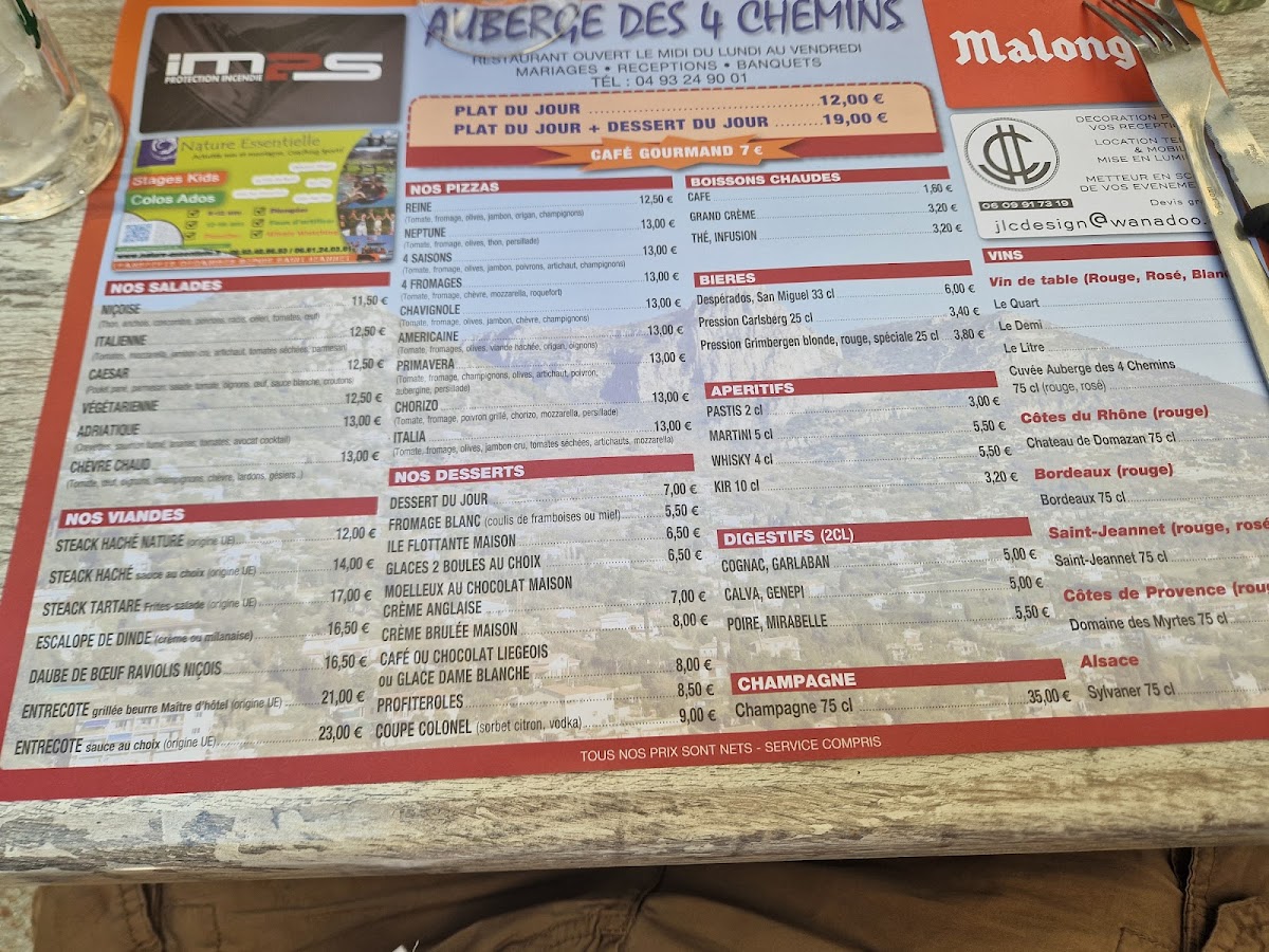 Menu Auberge Des 4 Chemins-7
