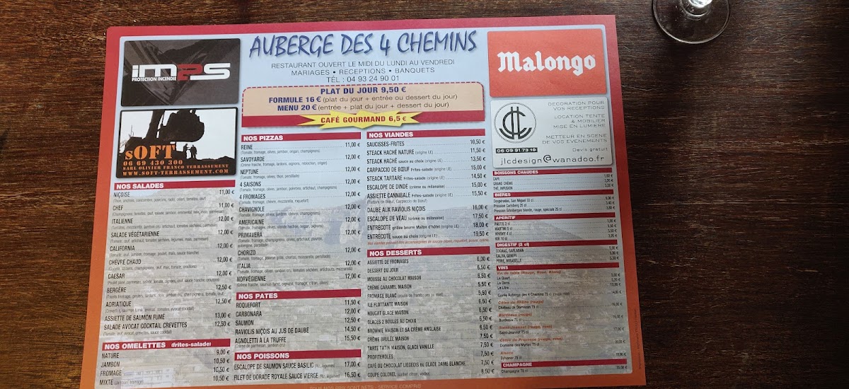 Menu Auberge Des 4 Chemins-8