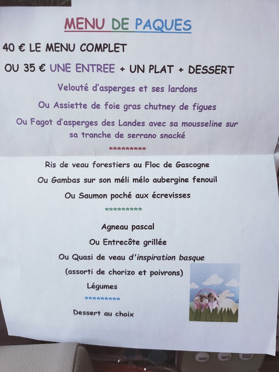 Menu Auberge Des Chasseurs-1
