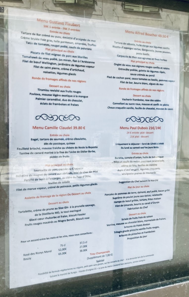 Menu Auberge Du Cygne De La Croix-1