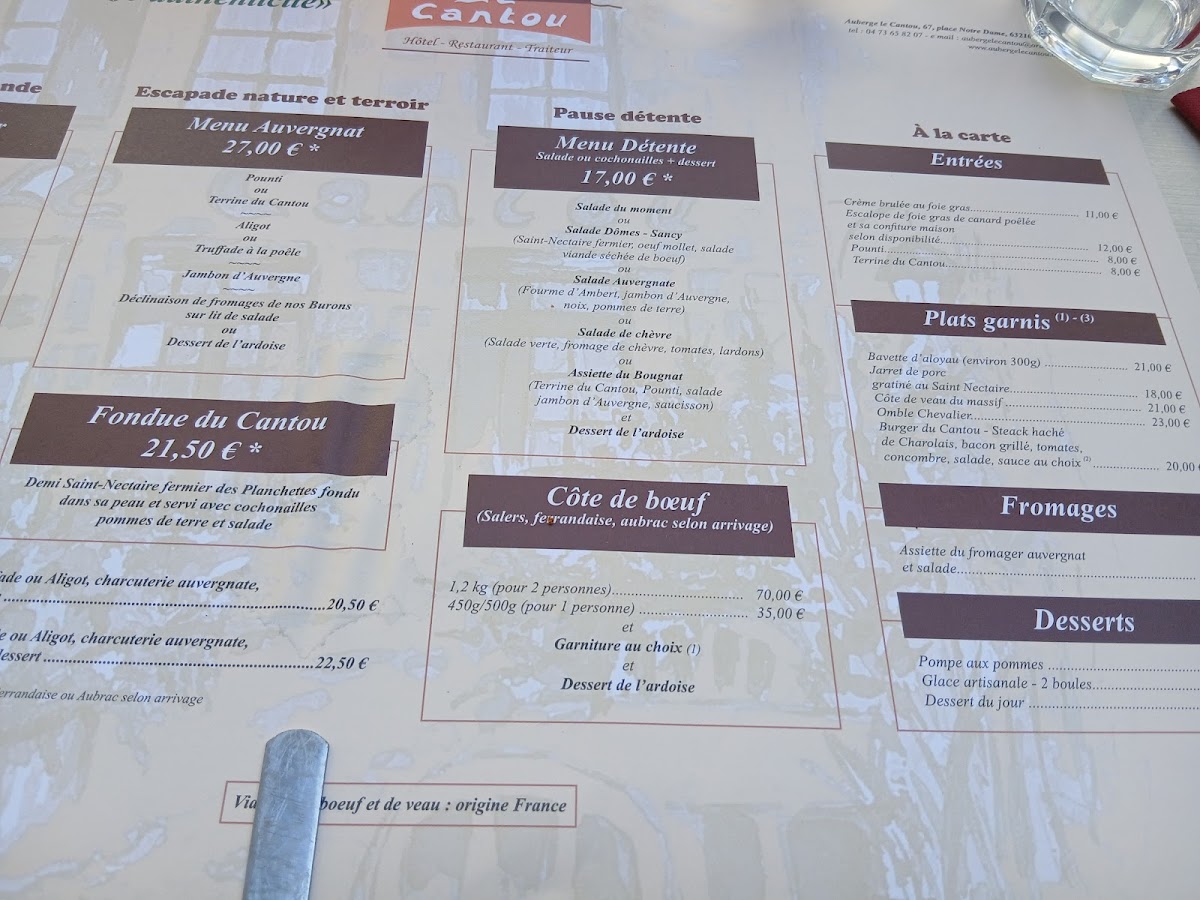Menu Auberge Le Cantou-3