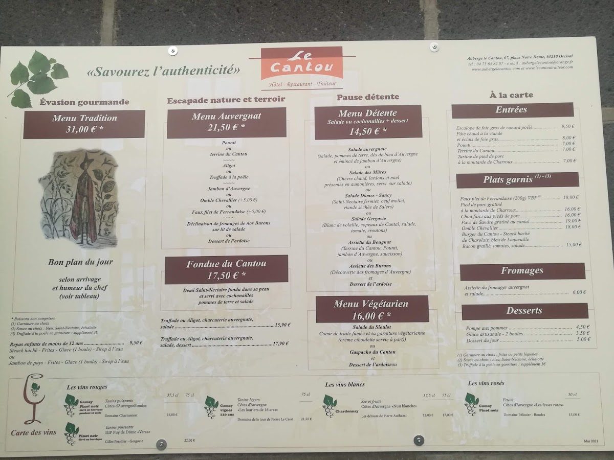 Menu Auberge Le Cantou-5