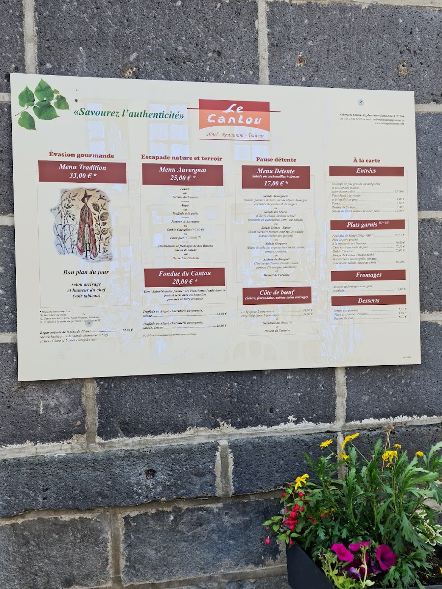 Menu Auberge Le Cantou-7