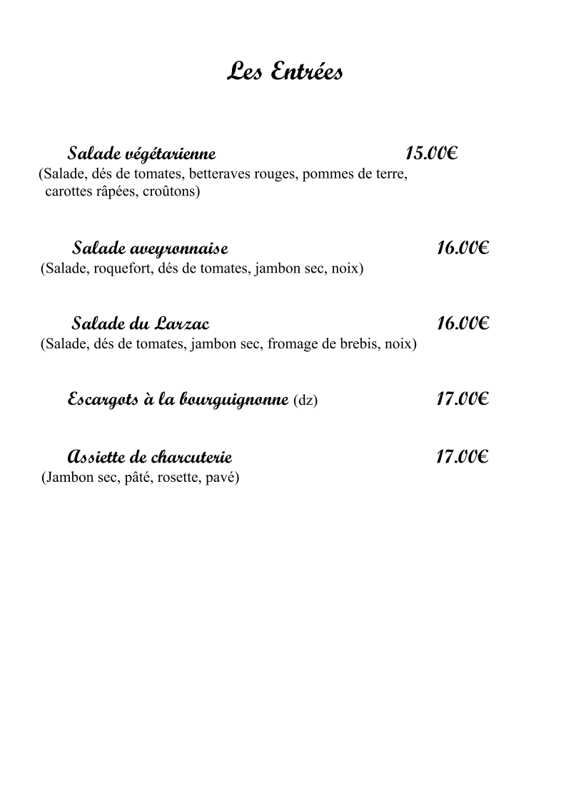 Menu Auberge Le Cévenol-3