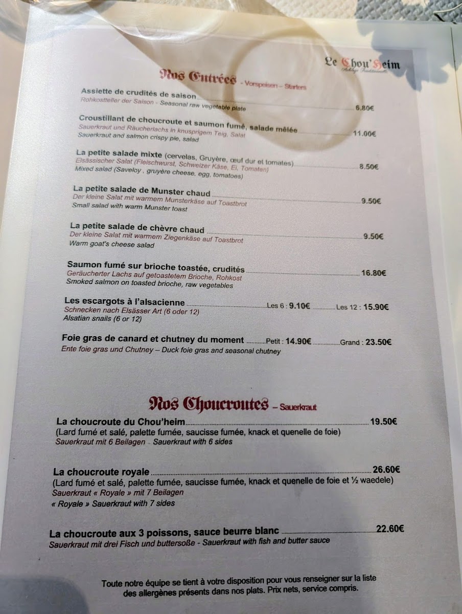 Menu Auberge Le Chou'heim-2