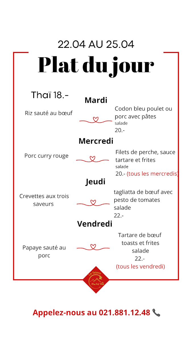 Menu Auberge Le Talent Phe Pat Wok-10