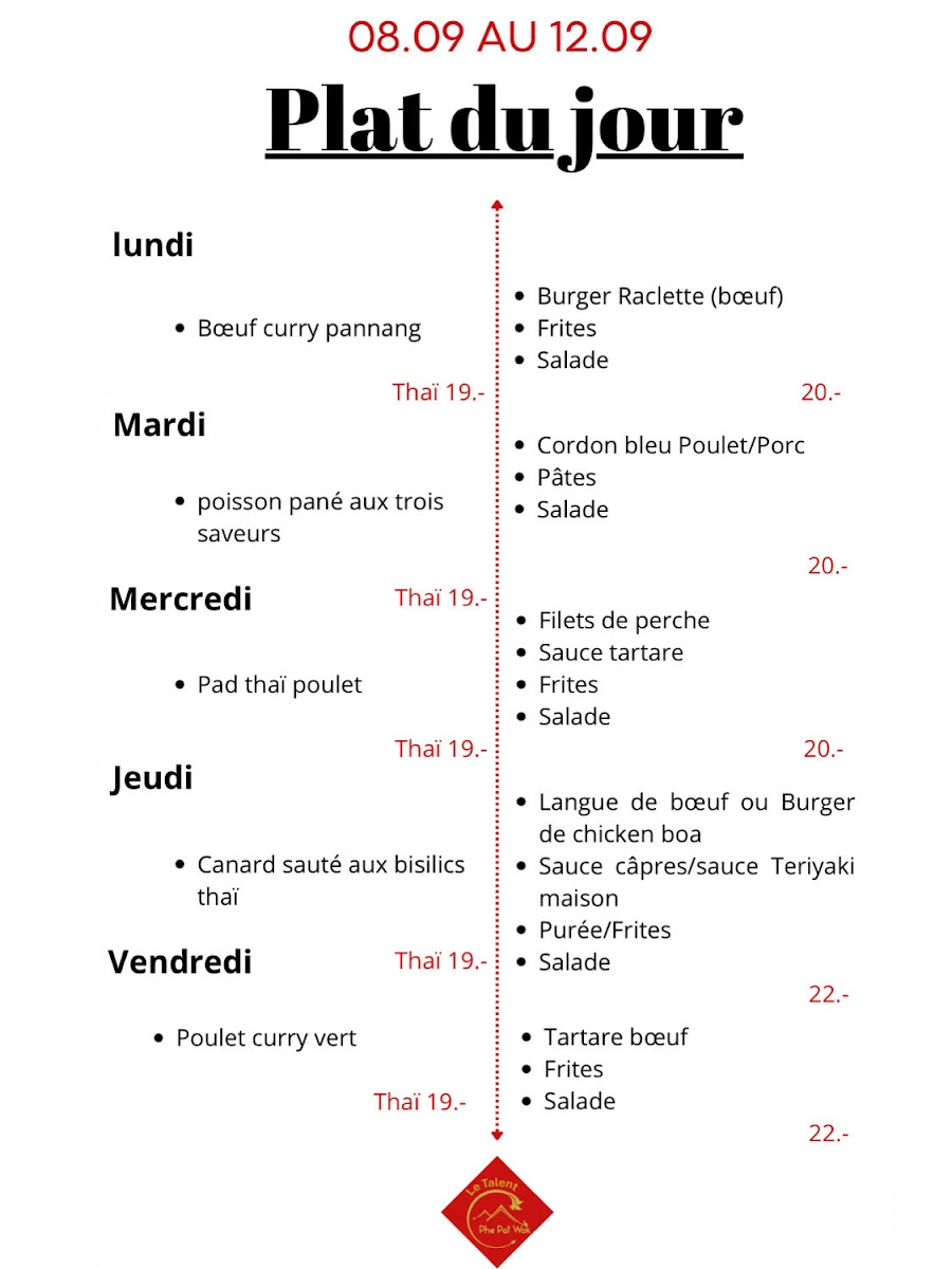 Menu Auberge Le Talent Phe Pat Wok-7