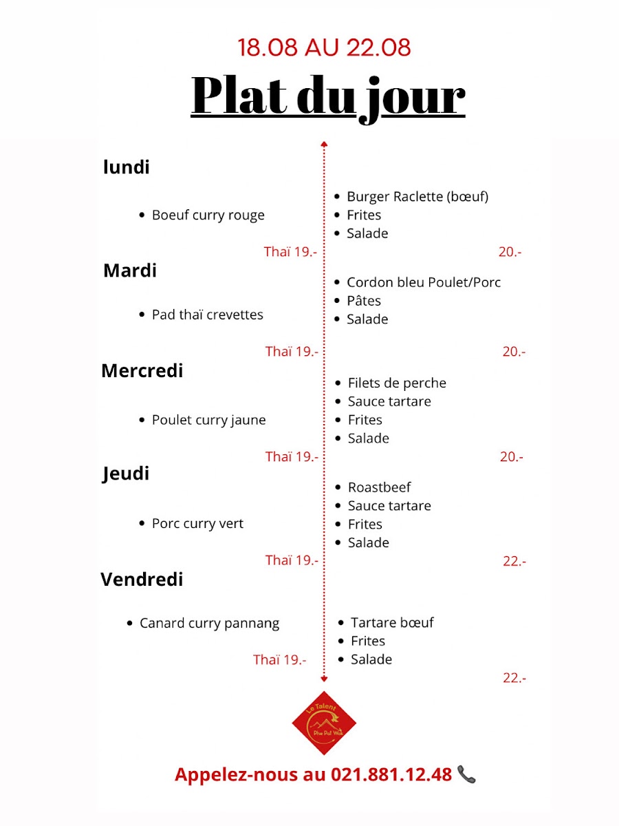 Menu Auberge Le Talent Phe Pat Wok-8
