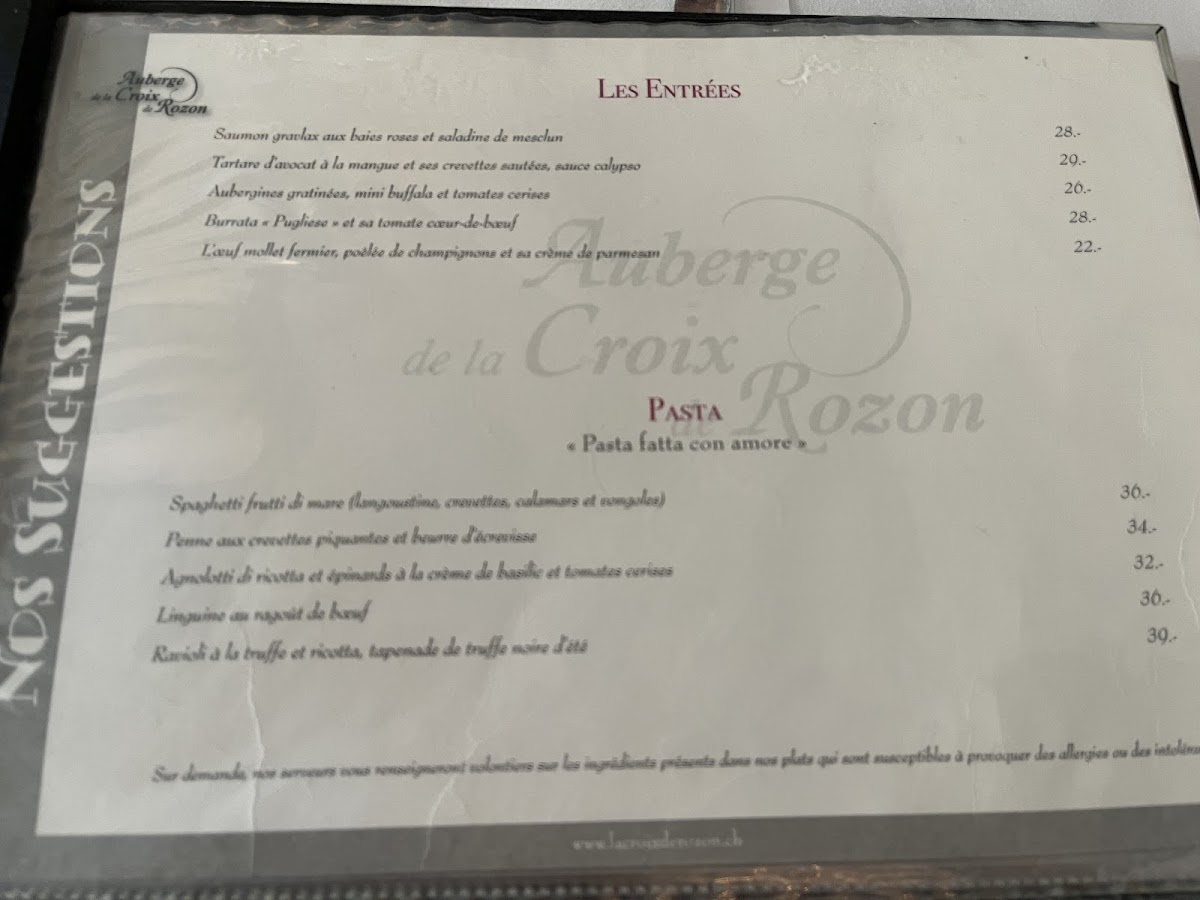 Menu Auberge-Restaurant De La Croix-De-Rozon-3