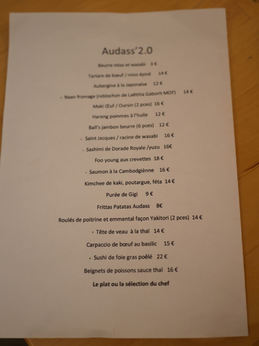 Menu Audass’ 2.0-5