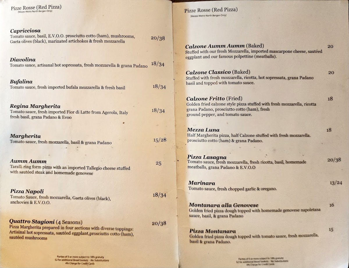 Menu Aumm Aumm Pizzeria And Wine Bar At The Brownstone-1