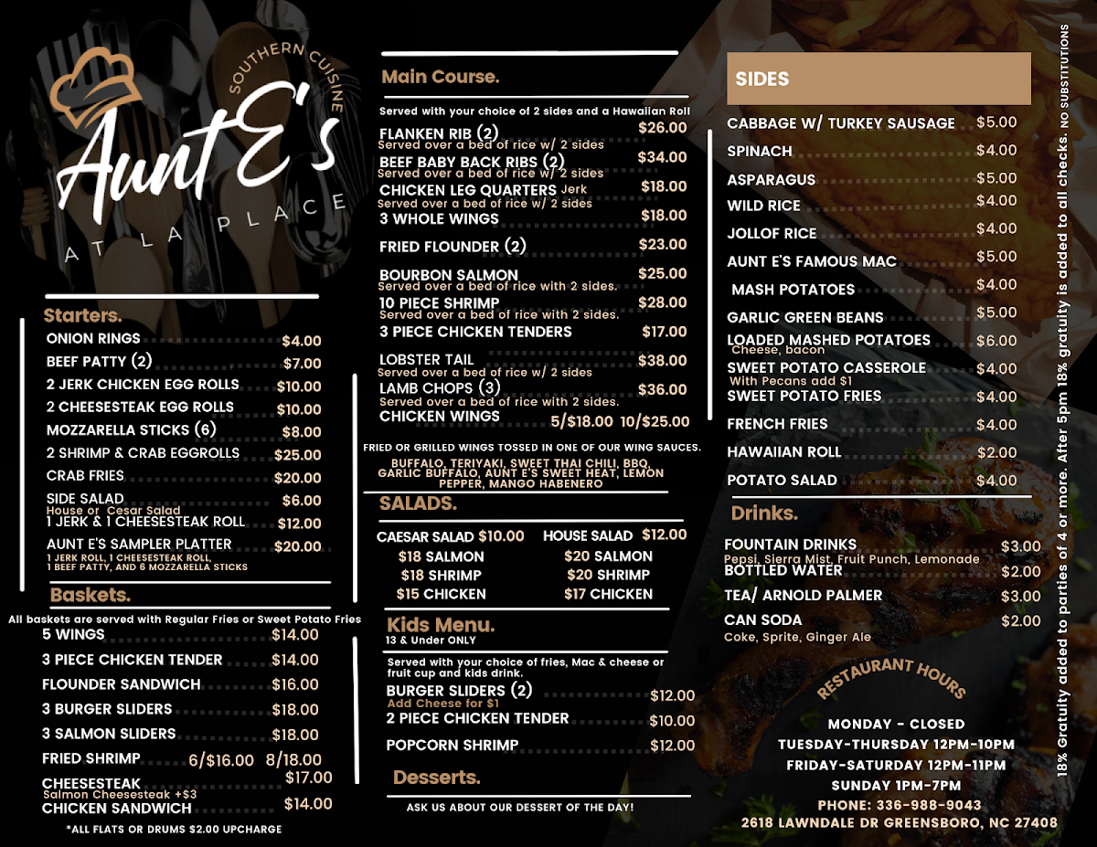 Menu Aunt E’S Southern Cuisine-1
