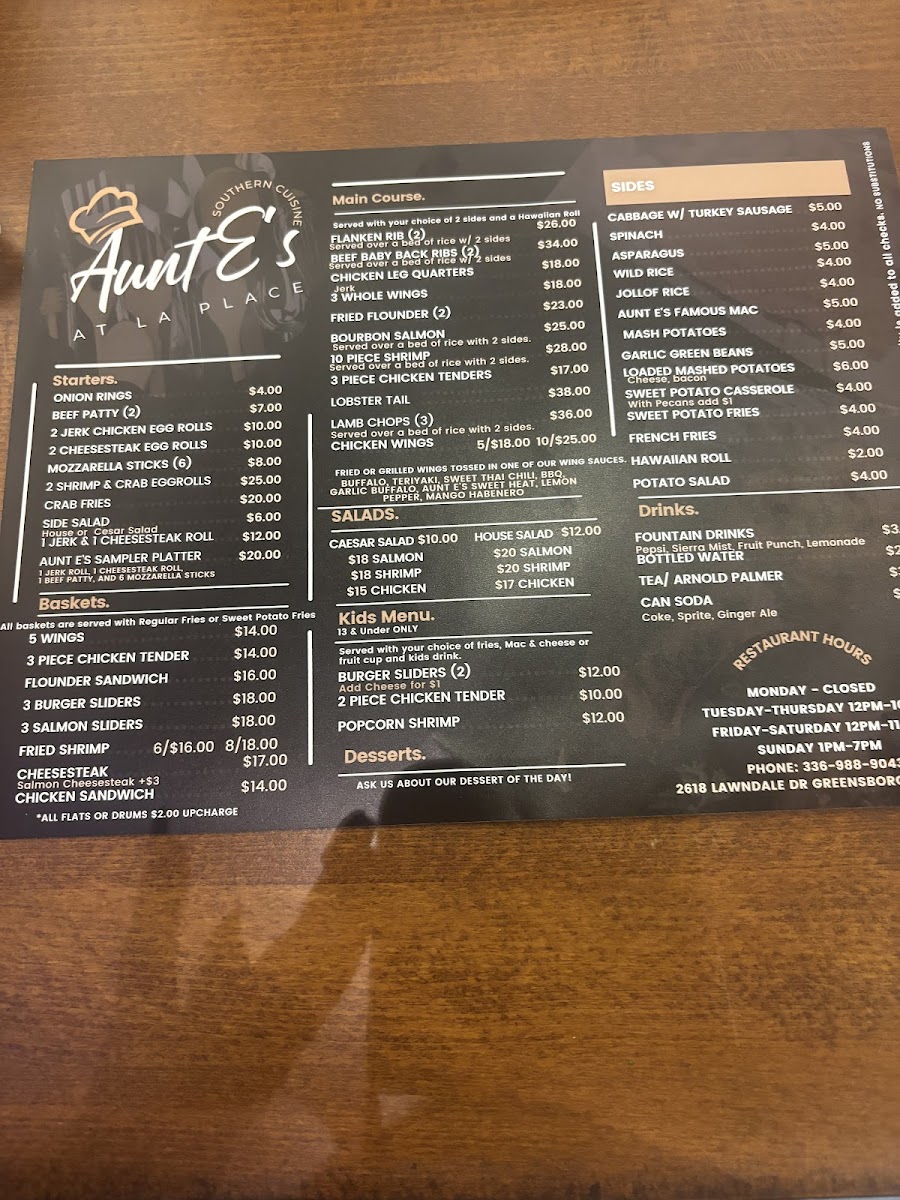 Menu Aunt E’S Southern Cuisine-10