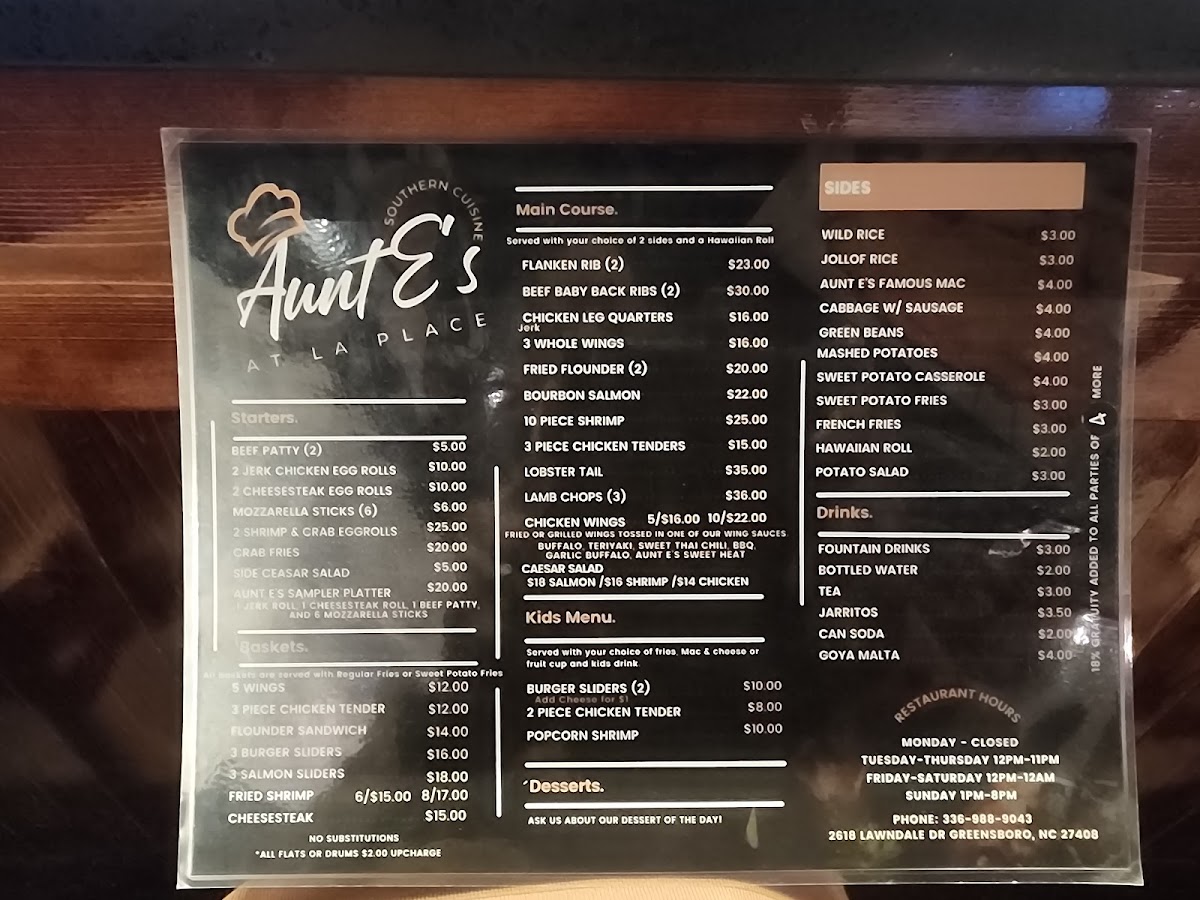 Menu Aunt E’S Southern Cuisine-6