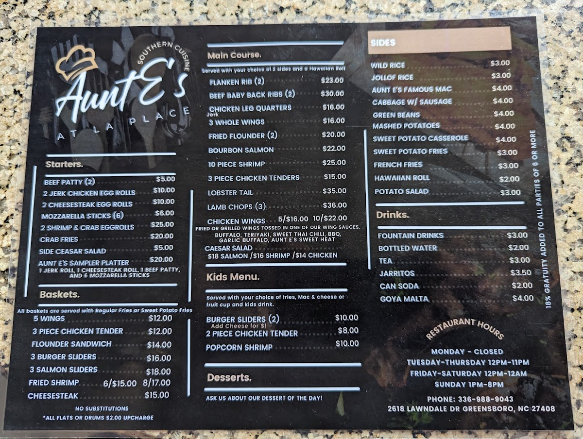 Menu Aunt E’S Southern Cuisine-8
