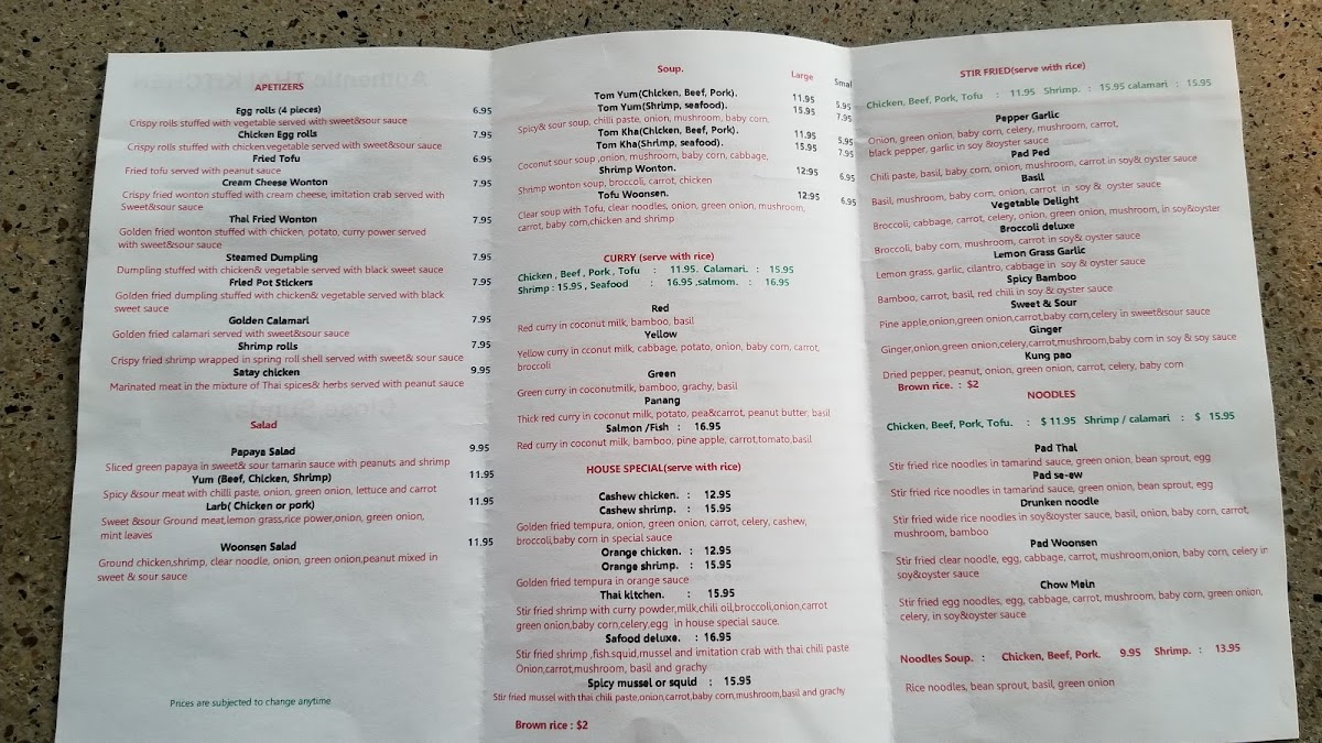 Menu Authentic Thai Kitchen-8
