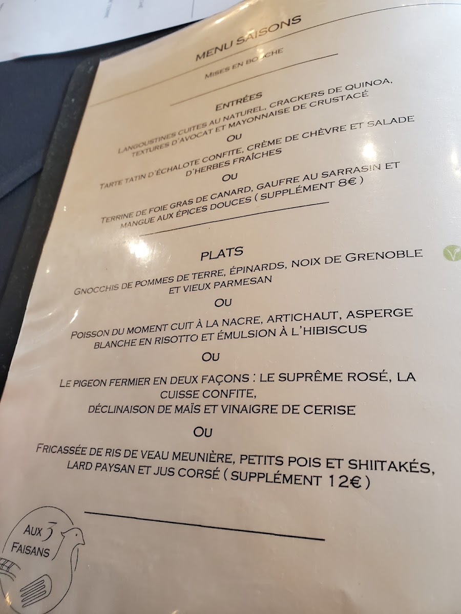 Menu Aux 3 Faisans-1