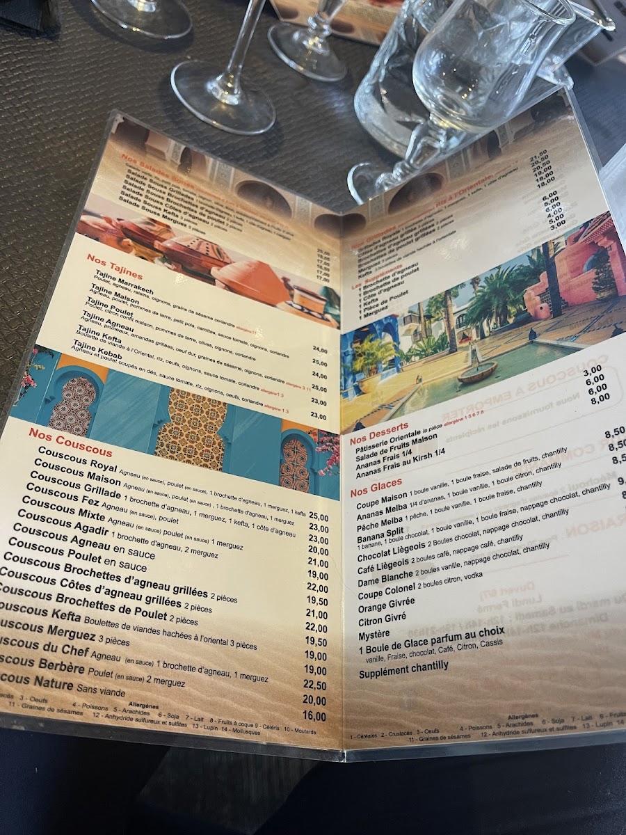 Menu Aux Delices D'agadir Restaurant Marocain A La Roche Sur Yon-1