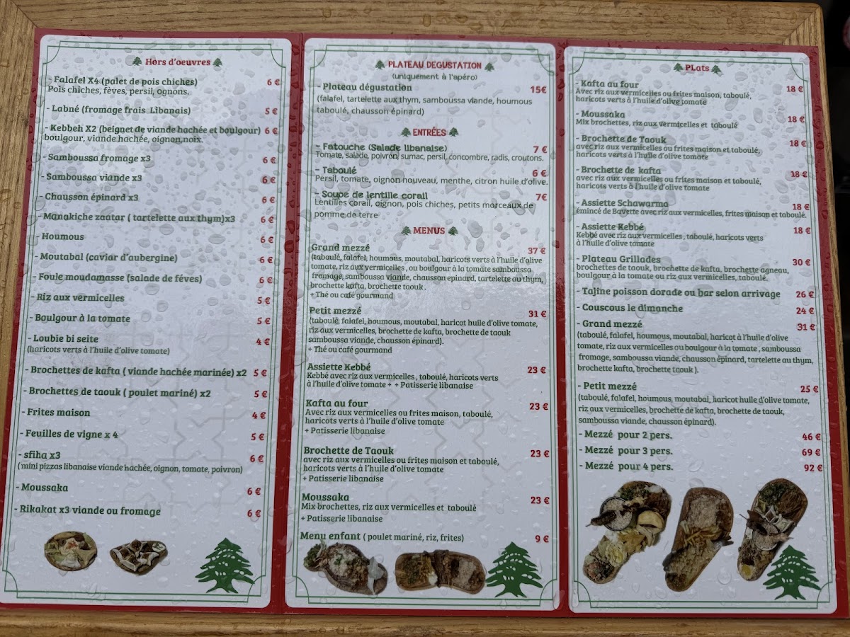 Menu Aux Délices Du Cèdre-2