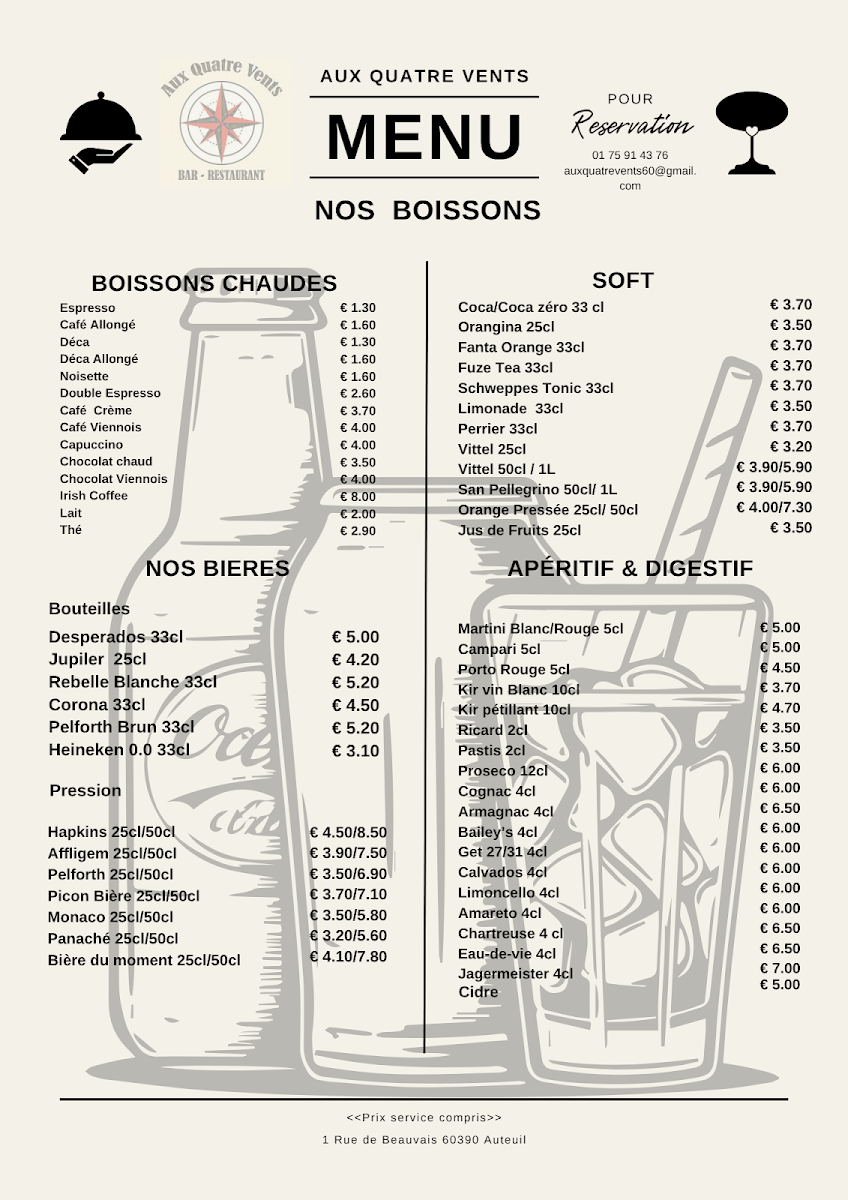 Menu Aux Quatre Vents - Auteuil-2