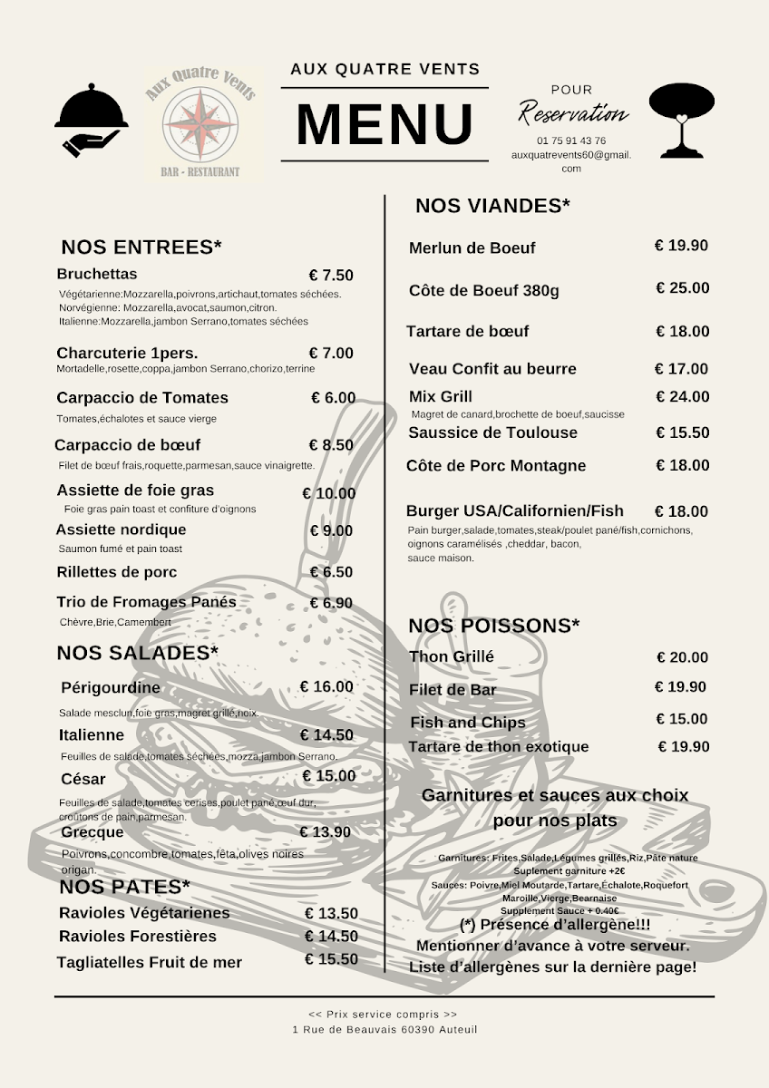 Menu Aux Quatre Vents - Auteuil-3