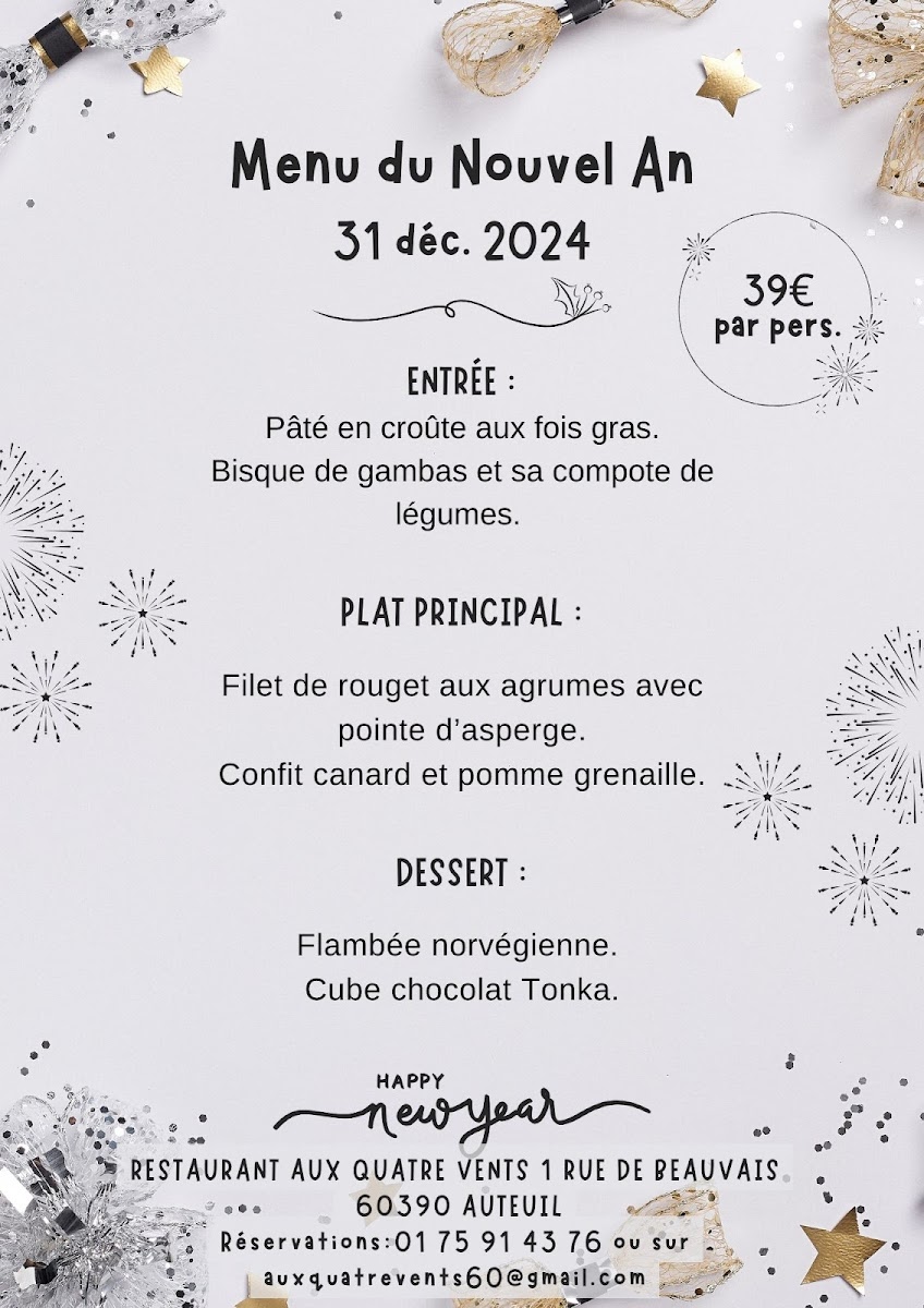 Menu Aux Quatre Vents - Auteuil-6