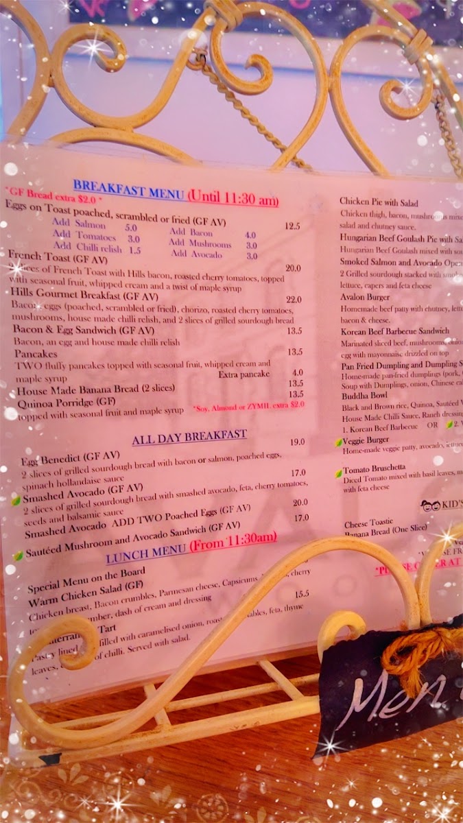 Menu Avalon Of Woodside-2