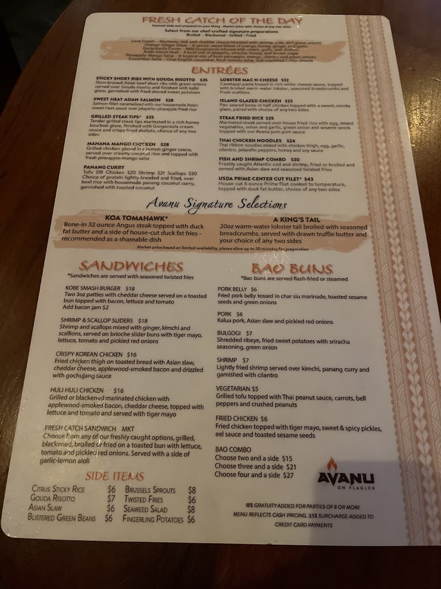 Menu Avanu On Flagler-1