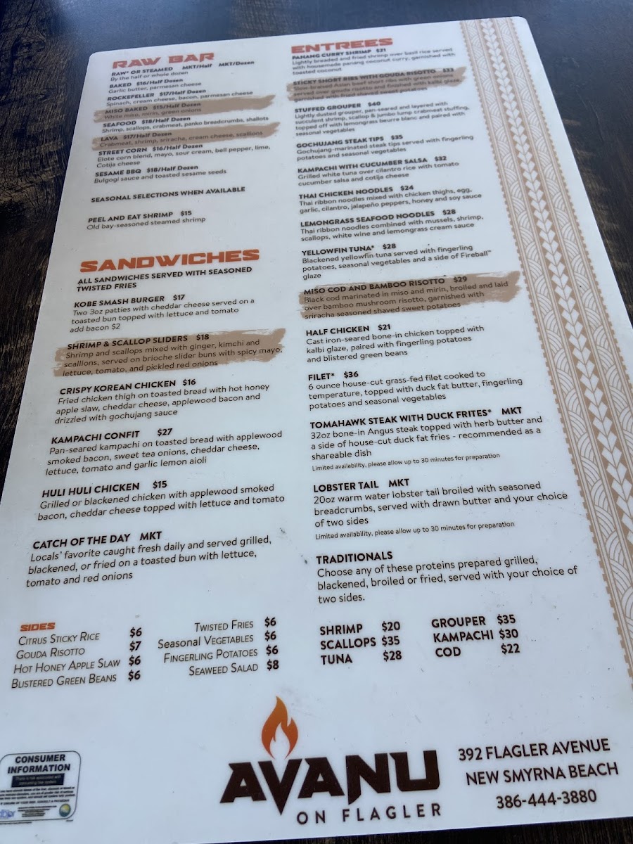 Menu Avanu On Flagler-10