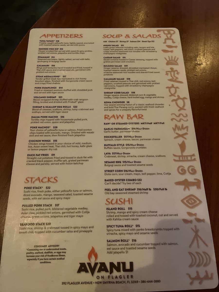 Menu Avanu On Flagler-2