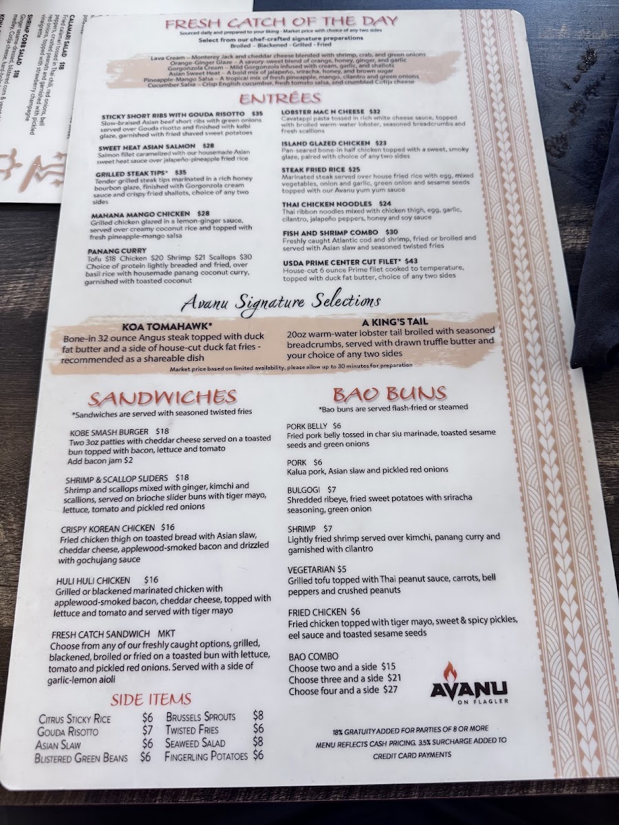 Menu Avanu On Flagler-3