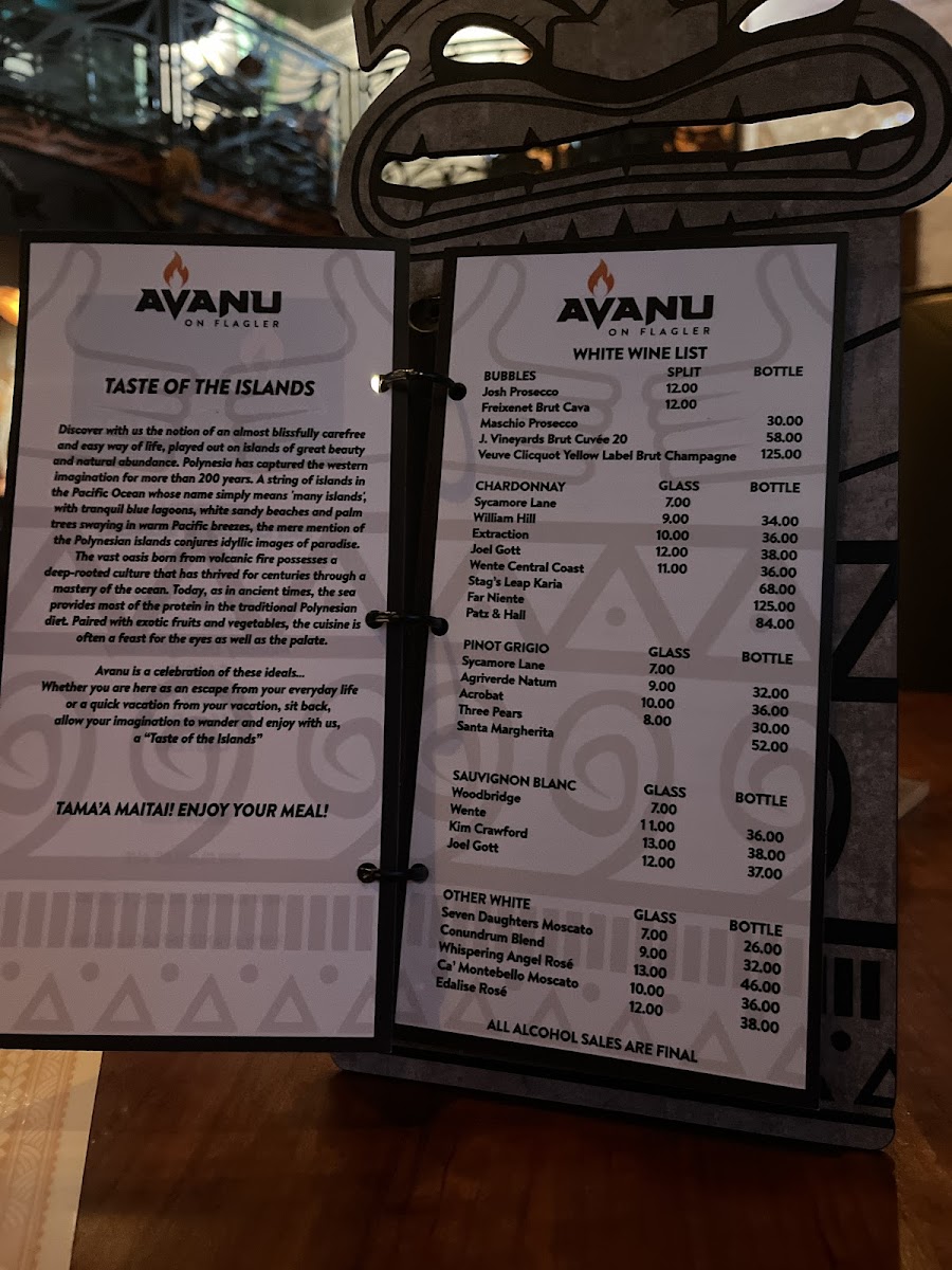 Menu Avanu On Flagler-4