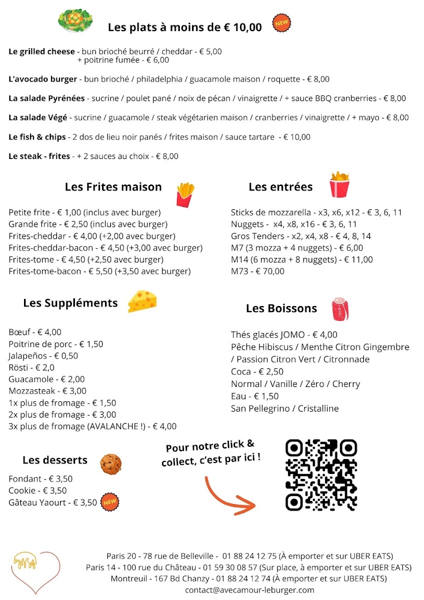 Menu Avec Amour - Le Burger Belleville-1