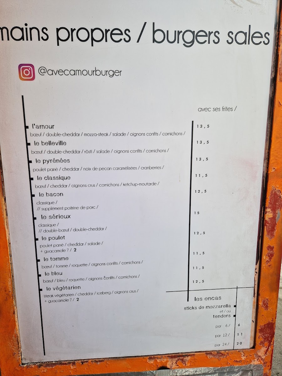 Menu Avec Amour - Le Burger Belleville-10