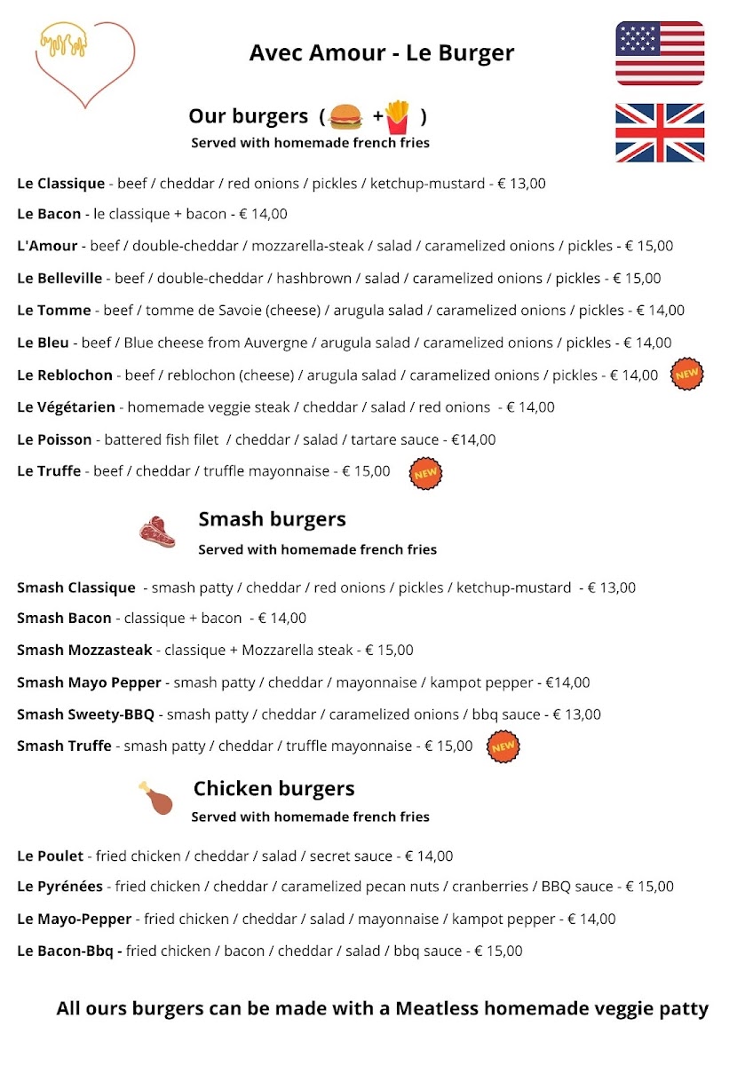 Menu Avec Amour - Le Burger Belleville-2