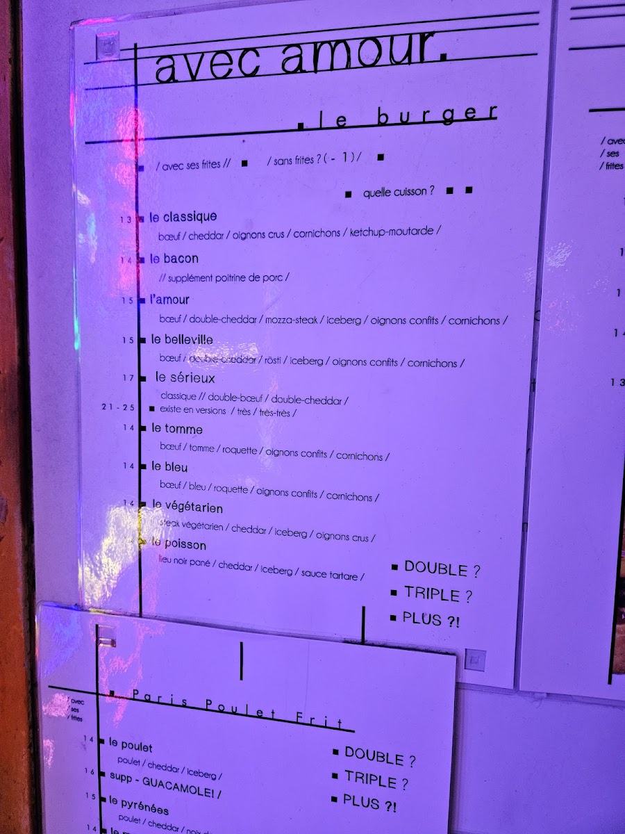 Menu Avec Amour - Le Burger Belleville-9